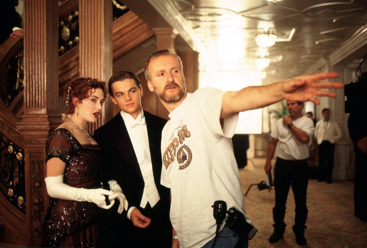 Kate Winslet, Leonardo DiCaprio i James Cameron na planie Titanica (Fot. Twentieth Century Fox / Paramoun/Collection Christophel/East News)