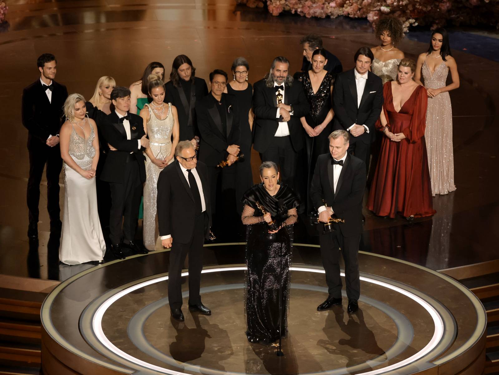 Obsada i twórcy Oppenheimera na gali rozdania Oscarów 2024 (Fot. Getty Images)