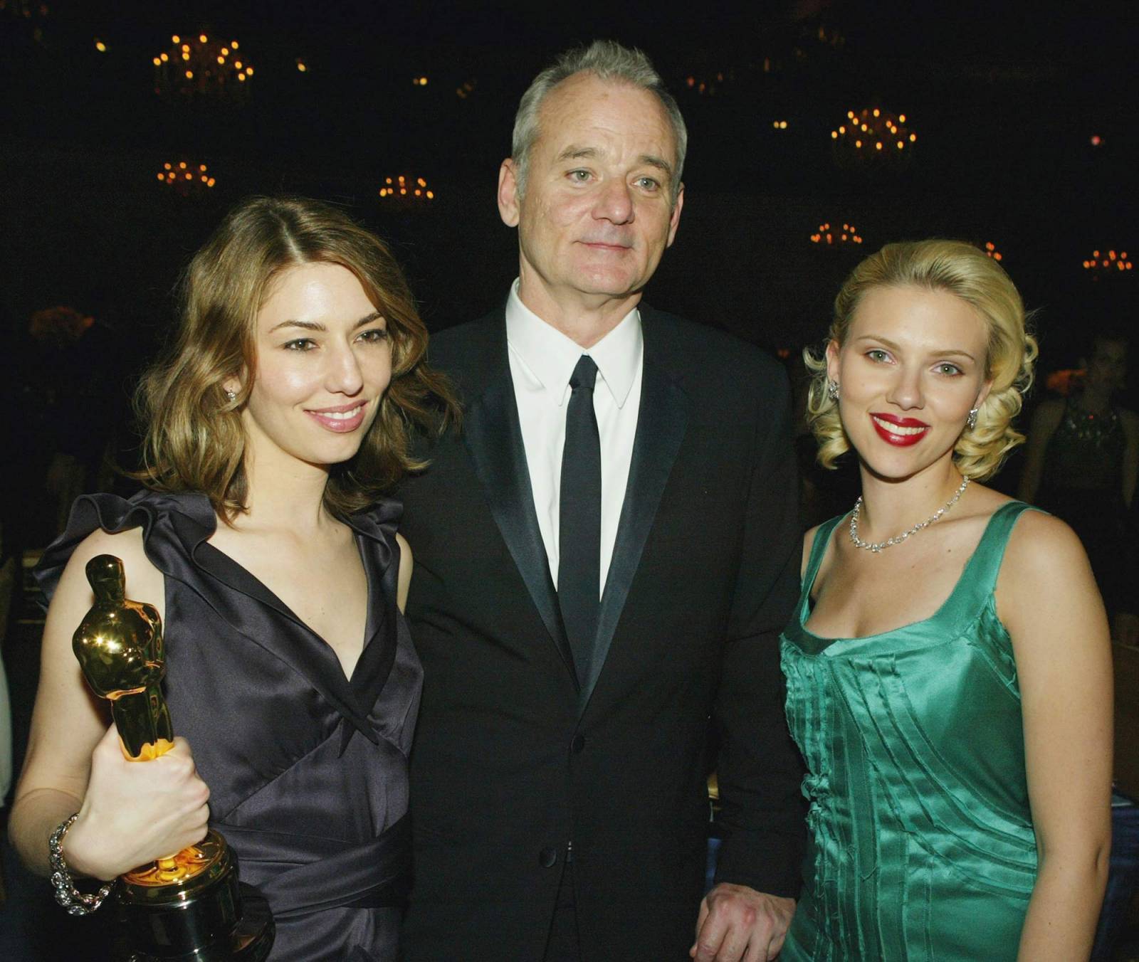 Sofia Coppola, Bill Murray i Scarlett Johansson podczas 76. gali w 2000 roku (Fot. Getty Images)