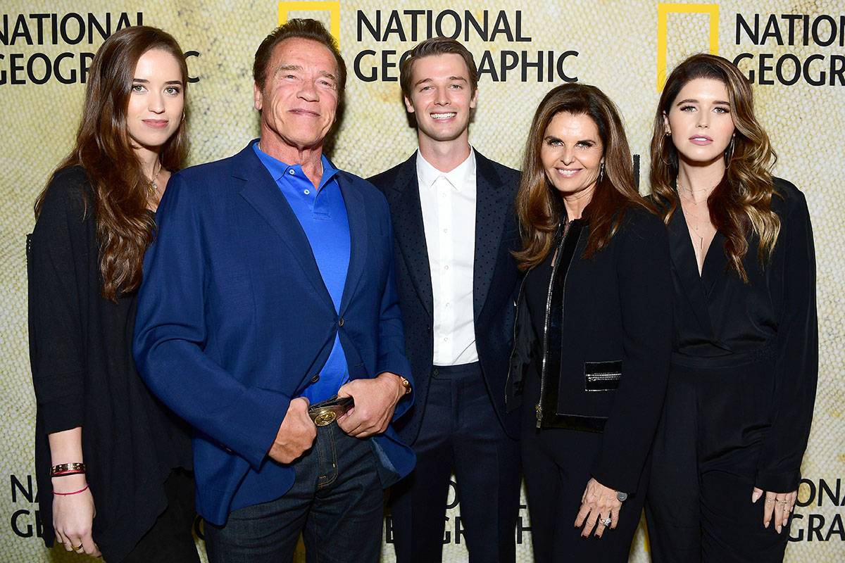 Christina Schwarzenegger, Arnold Schwarzenegger, Patrick Schwarzenegger, Maria Shriver i Katherine Schwarzenegger (Fot. Getty Images)