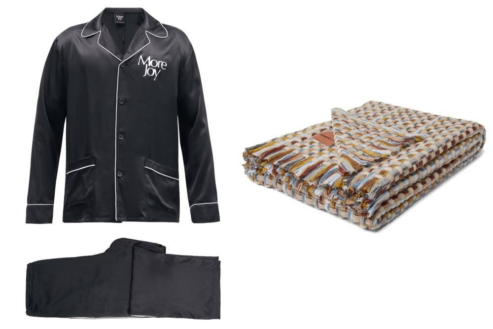 Piżama, More Joy by Christopher Kane, 1895 zł, matchesfashion.com (Fot. materiały prasowe), Pled, Missoni Home, ok. 300 euro, mrporter.com (Fot. materiały prasowe)