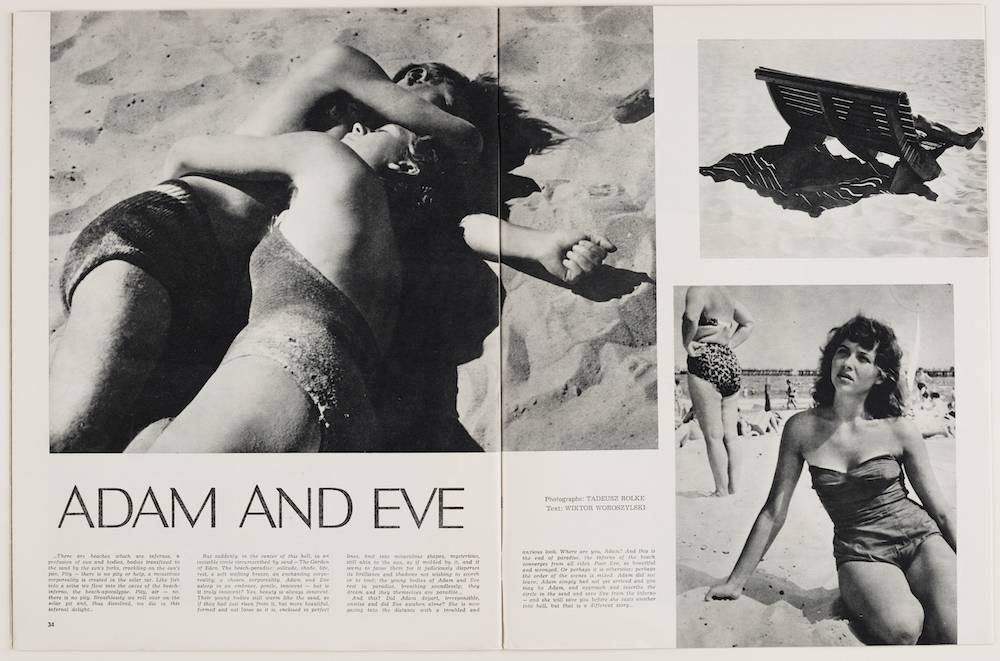 Adam and Eve [Adam i Ewa], tekst: Wiktor Woroszylski, fot. Tadeusz Rolke, „Poland” (Stany Zjednoczone) 1961, nr 8, s. 34–35 