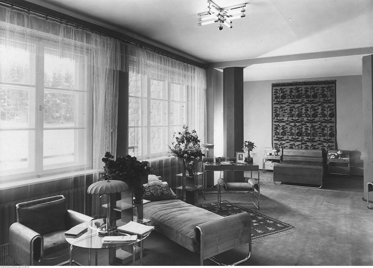 Zamek prezydenta RP w Wiśle, fragment sypialni, 1931 rok