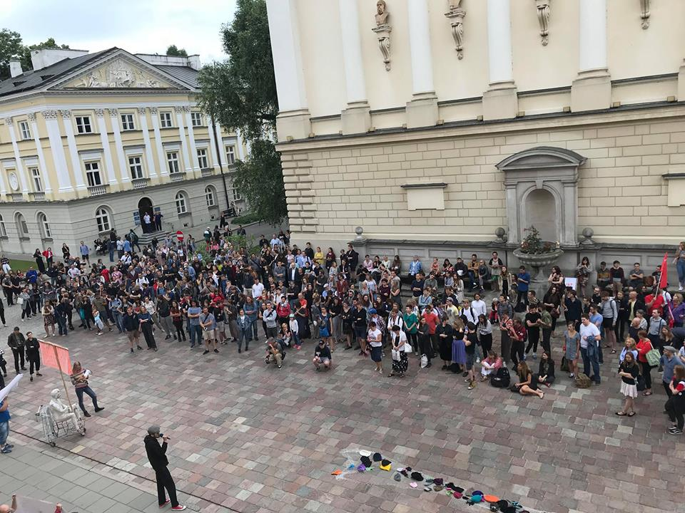 Protest przeciwko ustawie 2.0 na UW (Fot. Archiwum prywatne)