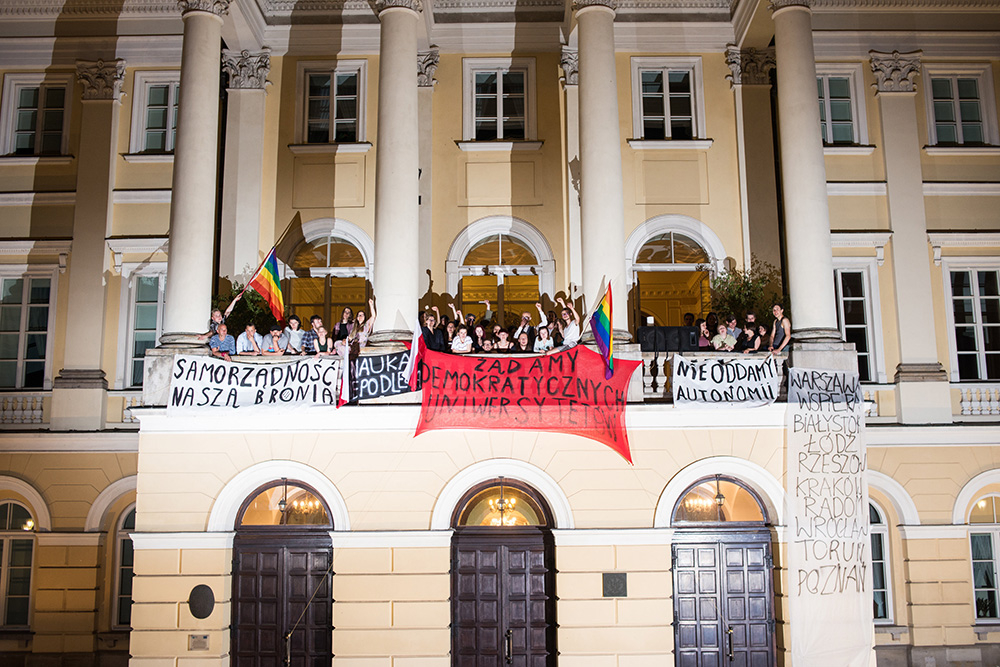 Protest przeciwko ustawie 2.0 na UW (Fot. Maciek Jaźwiecki, Agencja Gazeta)