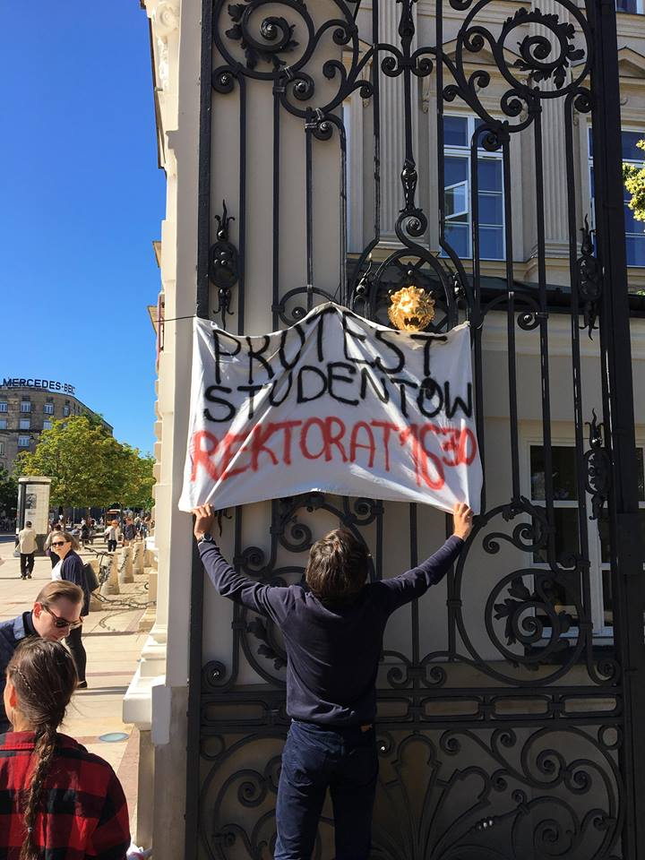 Protest przeciwko ustawie 2.0 na UW (Fot. Archiwum prywatne)