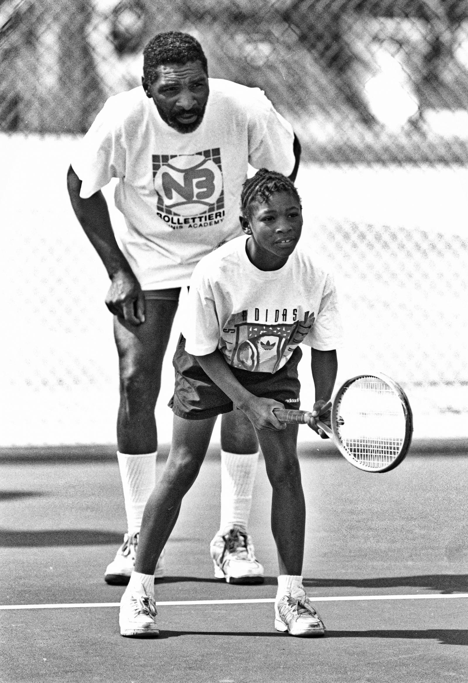 Z ojcem na kortach w Compton, 1991 r. / Fot. Getty Images