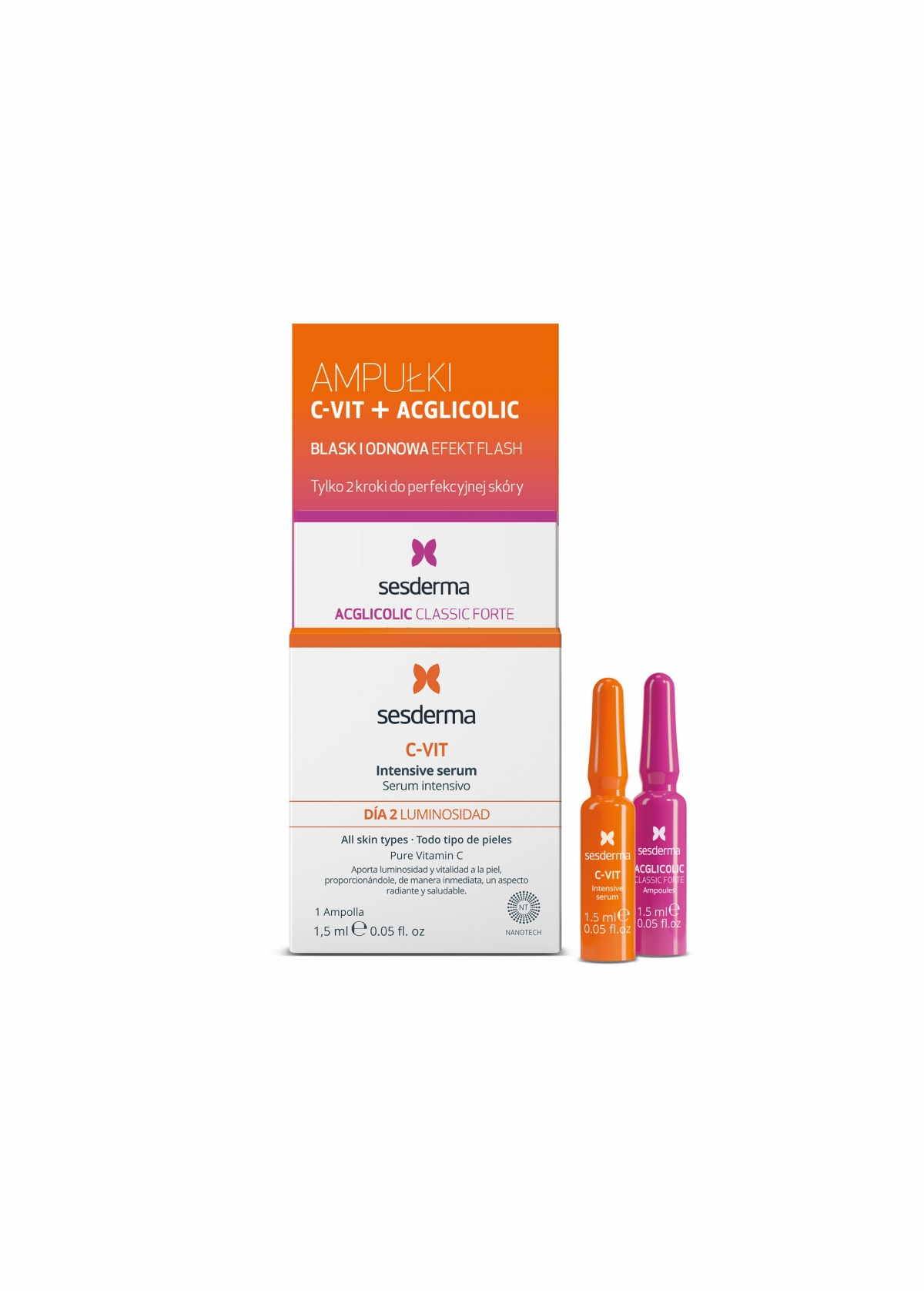 Sesderma C-Vit Intensywne serum w ampułkach.