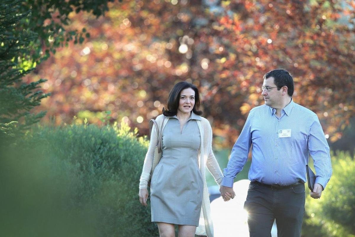 Sheryl Sandberg ze zmarłym w 2015 mężem, Davidem Goldbergiem (Fot. Scott Olson, Getty Images)