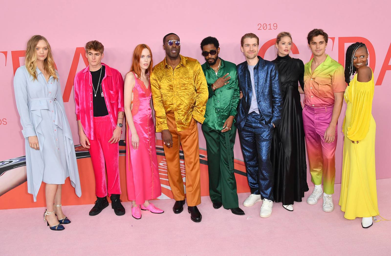 Gemma Ward, Presley Gerber, Kiki Willems, Yahya Abdul-mateen, Lakeith Stanfield, Sander Lak, Doutzen Kroes, Antoni Porowski i Kelela (Fot. ANGELA WEISS/AFP/East News)