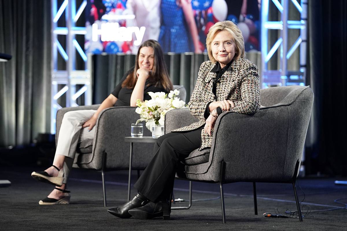 Hillary Clinton na konferencji prasowe promującej film „Hillary” (Fot. Erik Voake/Getty AFP/East News)