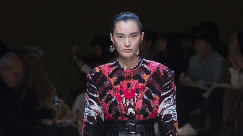Sarah Burtons Autumn/Winter 2018 collection for Alexander McQueen fused the house aesthetic with the colours and patterns of Brazilian wildlife (Photo: InDigital)