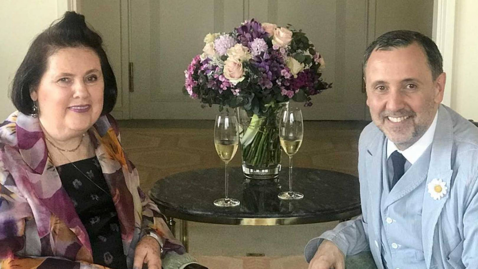 Suzy Menkes with Hervé Pierre, who was a speaker at the fourth annual Condé Nast International Luxury Conference in Lisbon (18-19 April 2018) (Photo: @suzymenkesvogue)