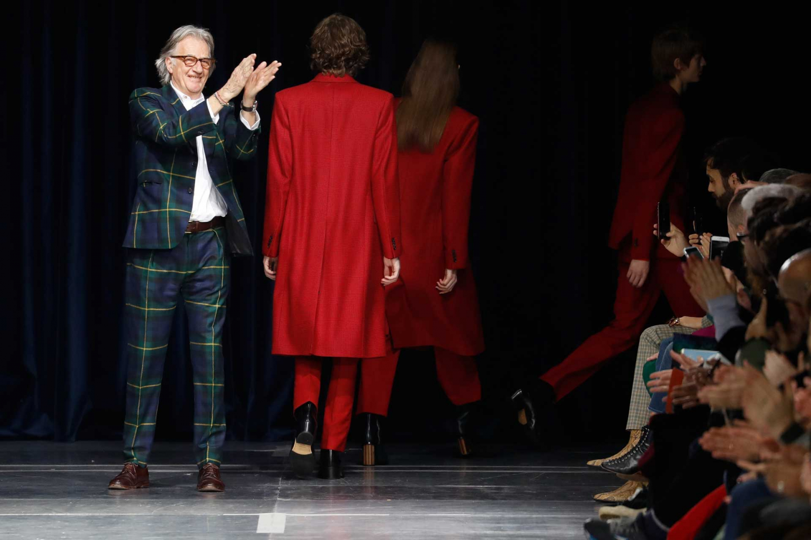 Paul Smith at the finale of his mens and womens Autumn/Winter 2018 show in Paris (Photo: Getty Images)