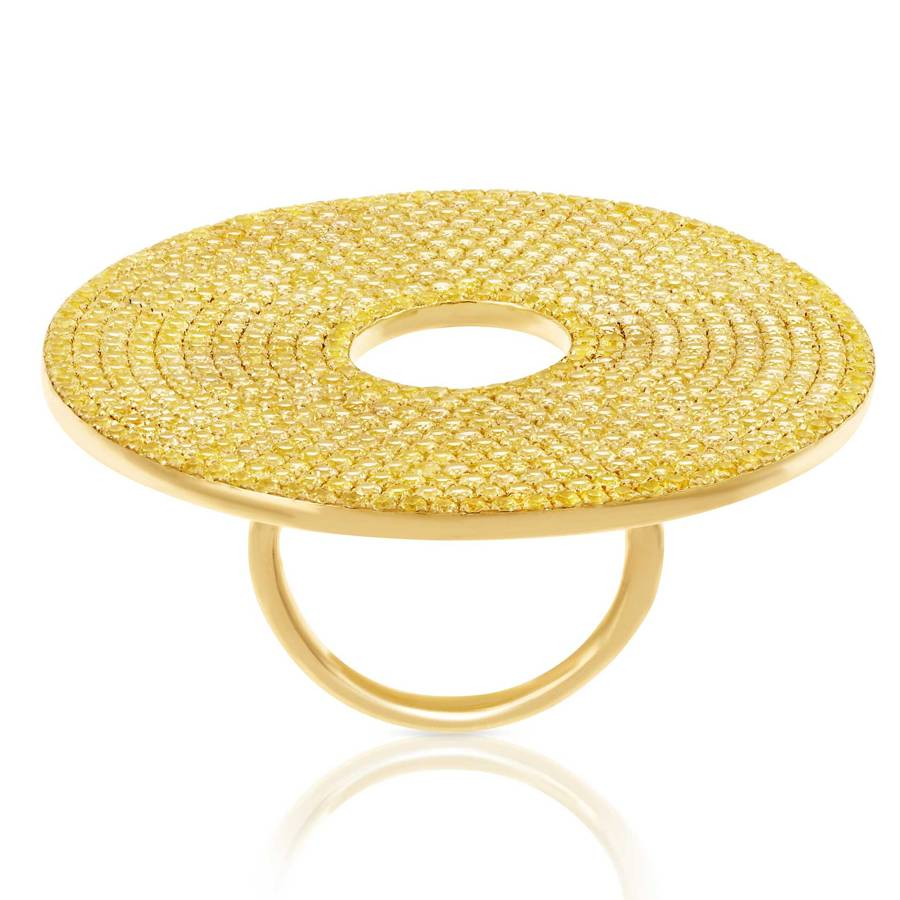 A yellow sapphire and 18-karat gold Circle ring, from Sabine Gettys Big collection