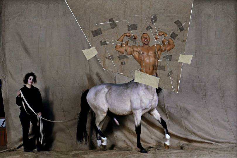 Thierry Mugler re-imagined as a centaur by Jean-Paul Goude for Vogue France, 1998
(© JEAN-PAUL GOUDE)
