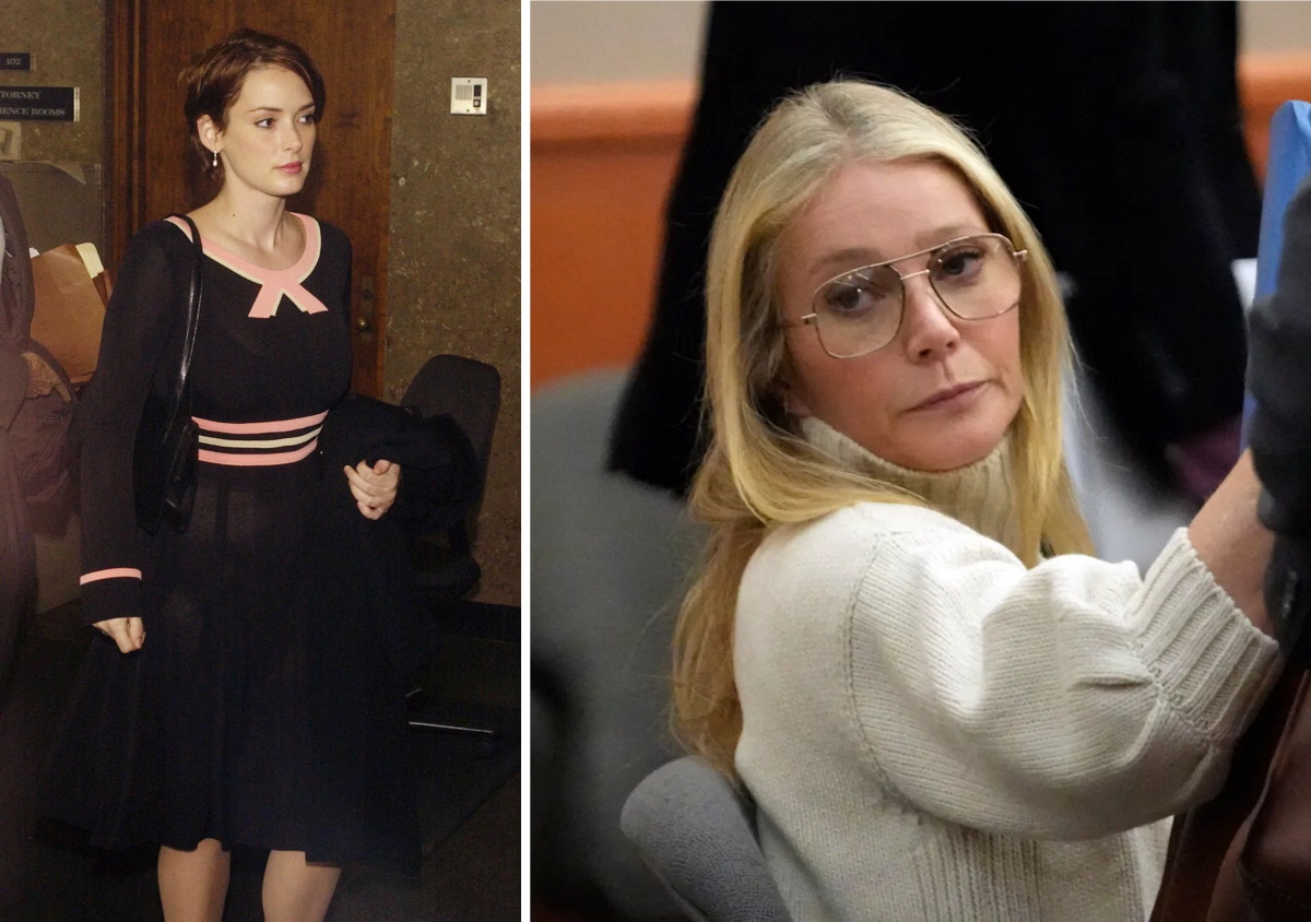 Jak stworzyć garderobę w stylu „jestem niewinna” według Gwyneth Paltrow. Winona Ryder miała na sobie sukienkę Marca Jacobsa podczas procesu w 2002 roku, kiedy oskarżono ją o kradzież ubrań ze sklepu... Marca Jacobsa. Internauci docenili wybór okularów Paltrow, biorąc pod uwagę, że aktorkę pozwał emerytowany optometrysta.