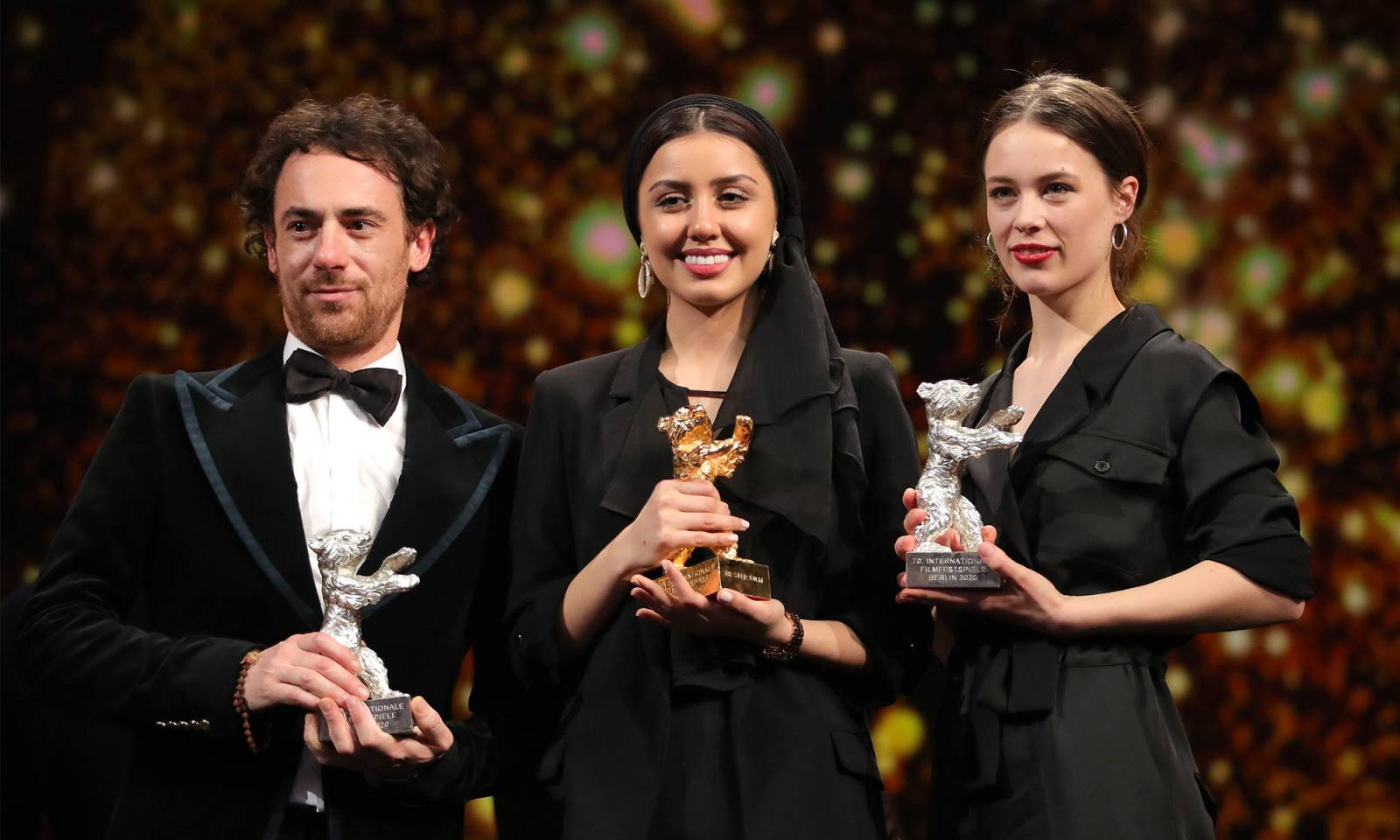 Elio Germano, Baran Rasoulof i Paula Beer (Fot. Getty Images)