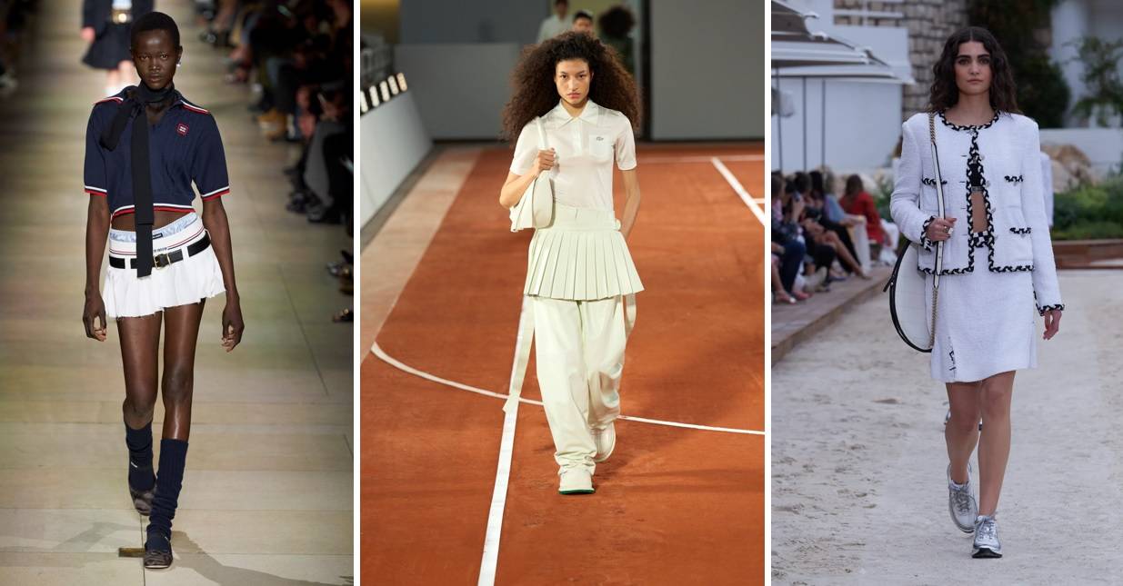 Miu Miu jesień-zima 2022, Lacoste jesień-zima 2024, Chanel Resort 2023 / Fot. Spotlight. Launchmetrics