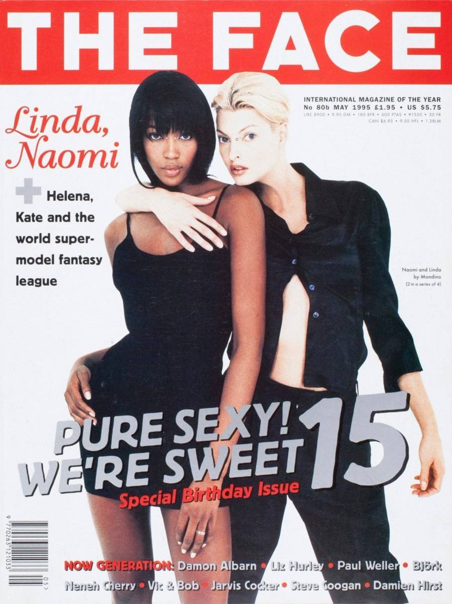 Naomi Campbell i Linda Evangelista na okładce z maja 1995