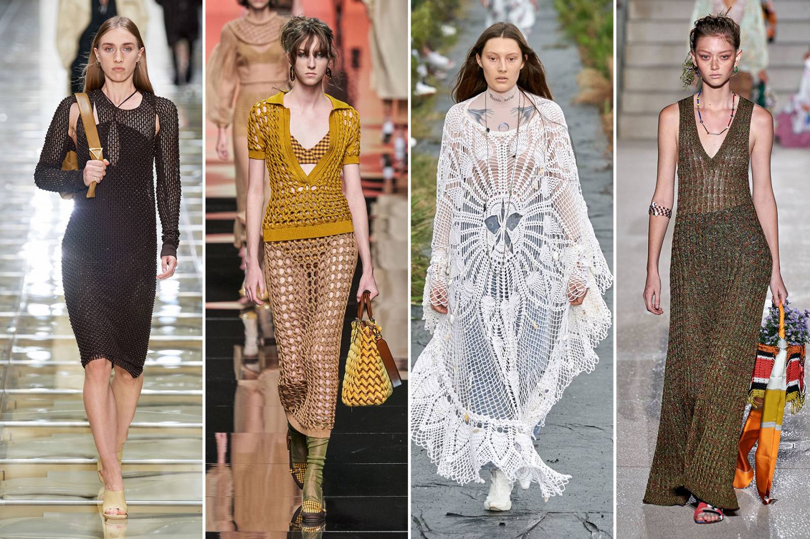 Od lewe: Bottega Veneta, Fendi, Marine Serre, Missoni