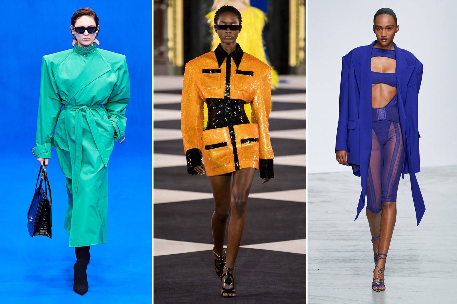 Od lewej: Balenciaga, Balmain, Mugler