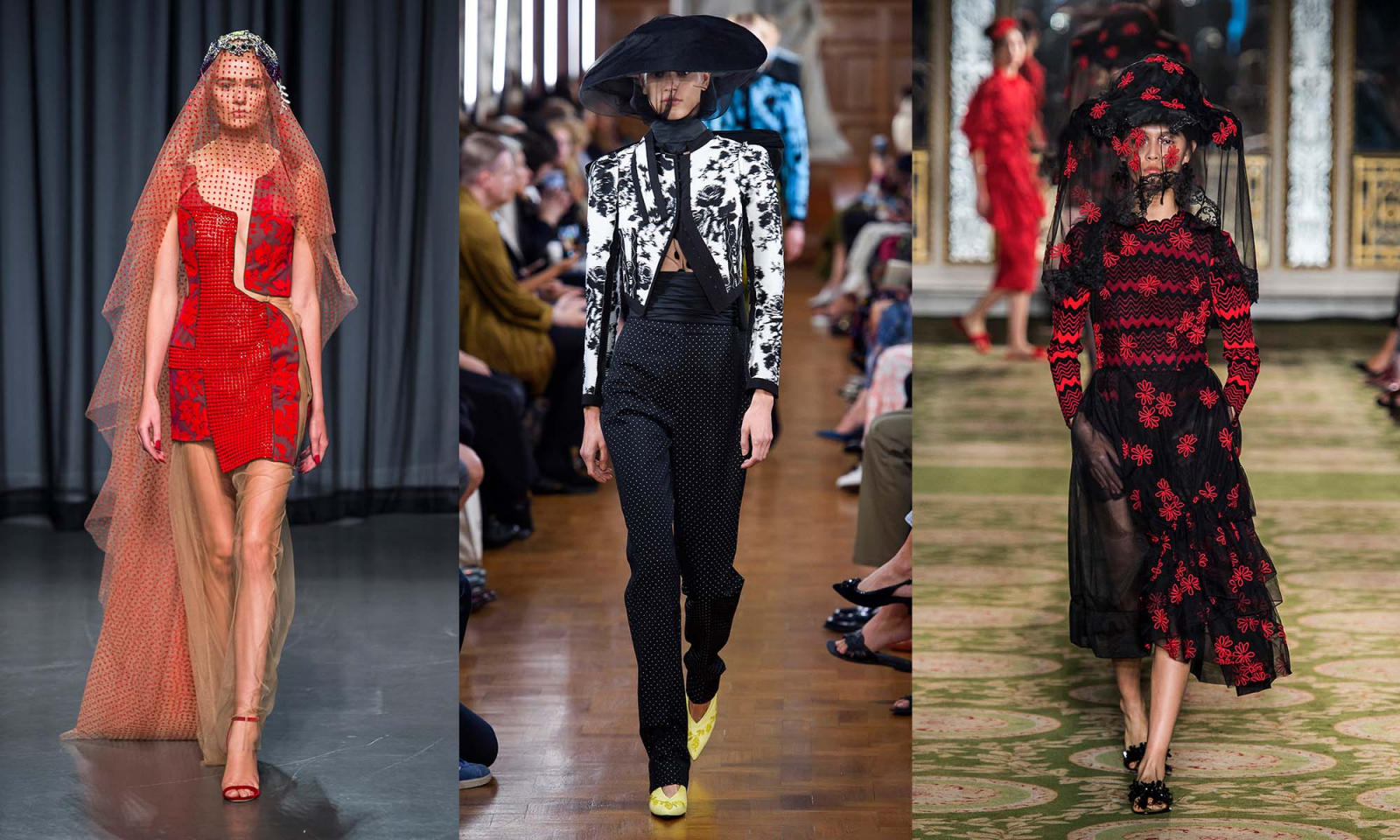 Od lewej: Mary Katrantzou, Erdem, Simone Rocha