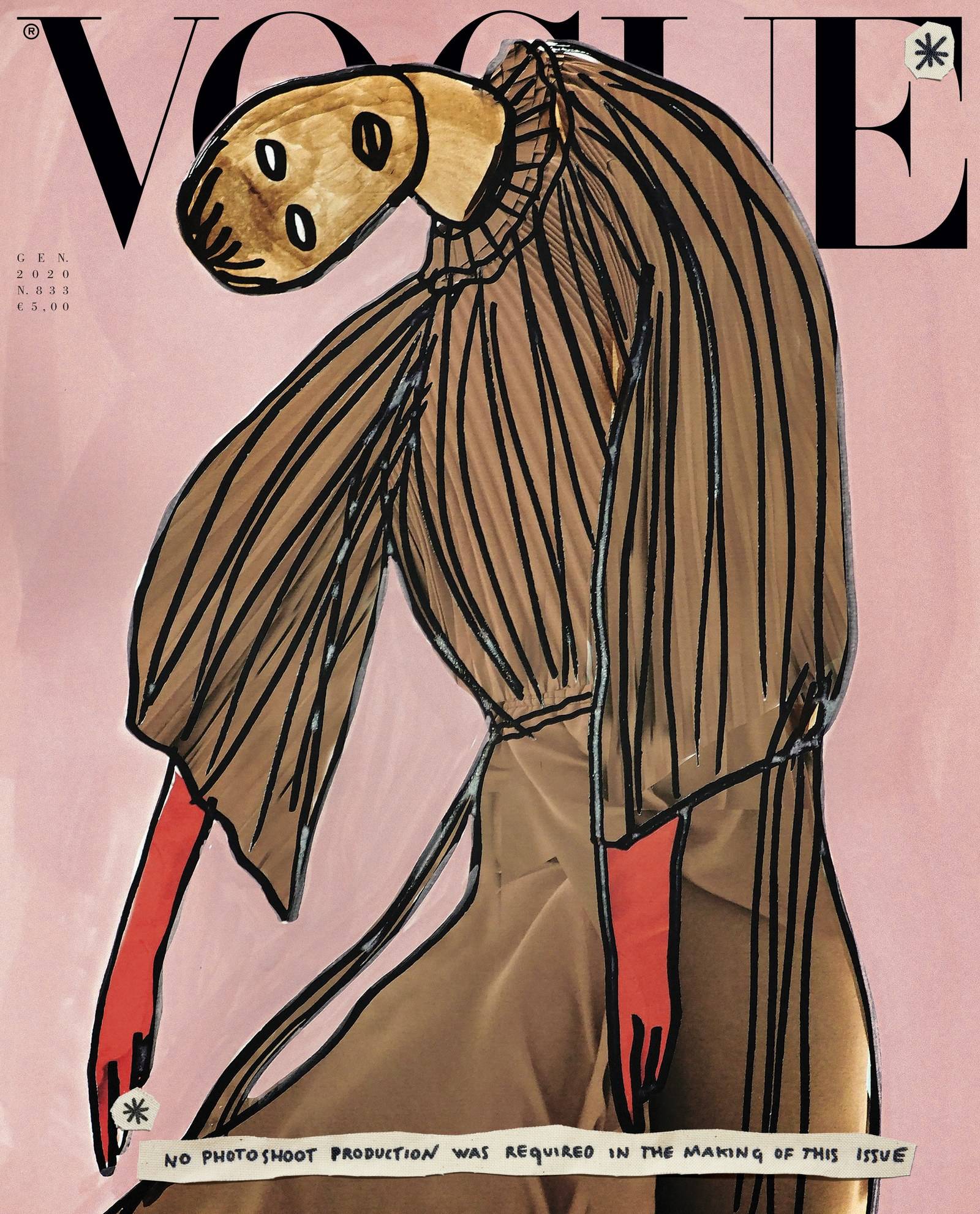 Vogue Italia Styczeń 2020, il. Vanessa Beecroft (Fot. Materiały prasowe)