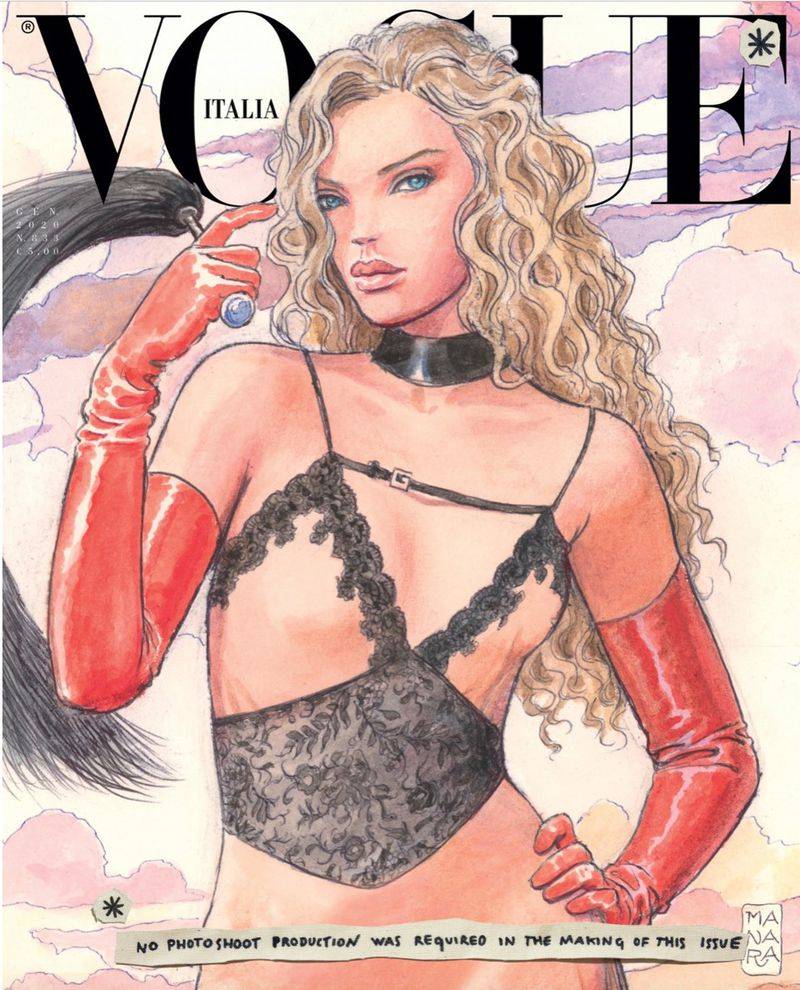 Vogue Italia Styczeń 2020, il. Milo Manara (Fot. Materiały prasowe)