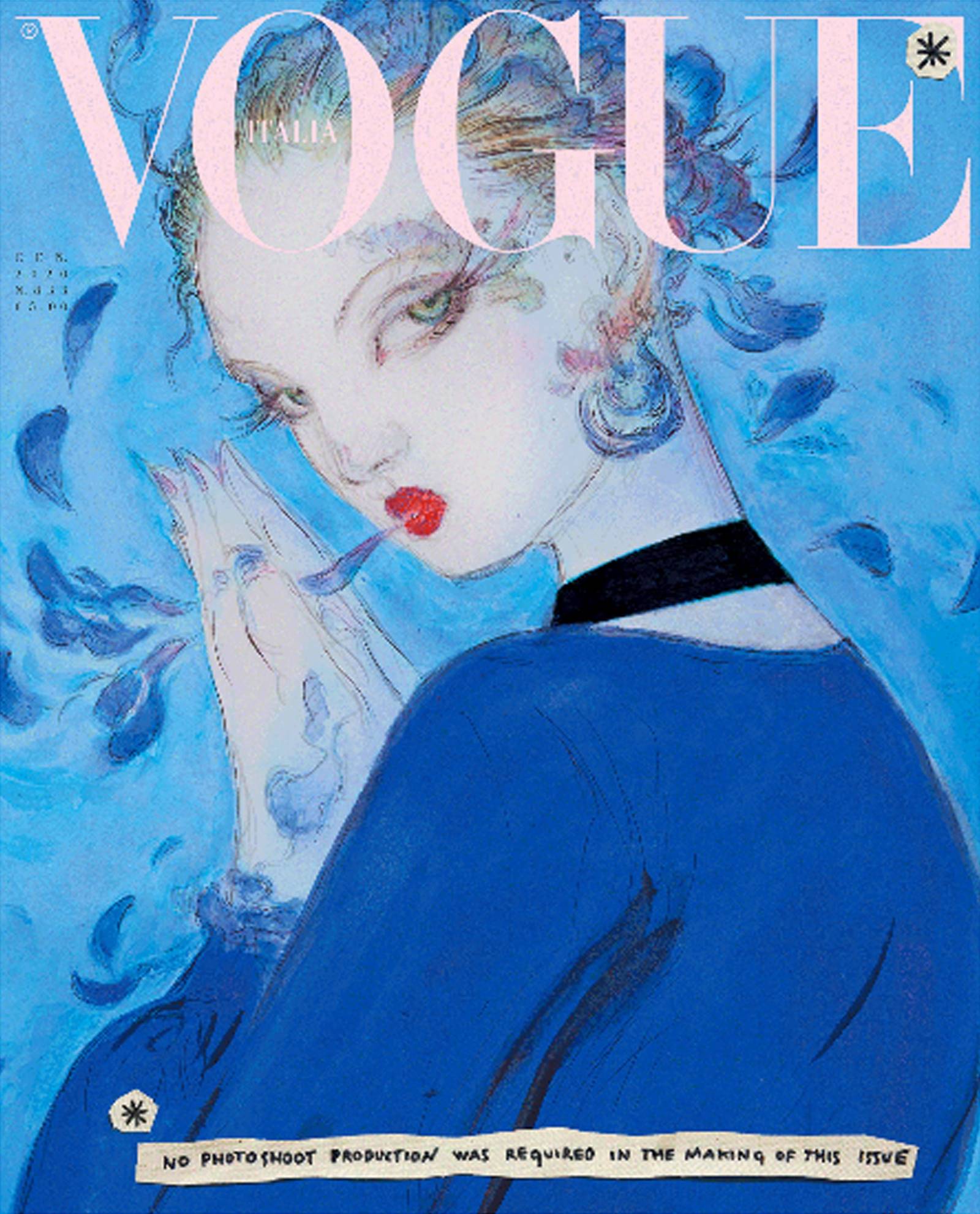 Vogue Italia Styczeń 2020, il. Yoshitaka Amano (Fot. Materiały prasowe)