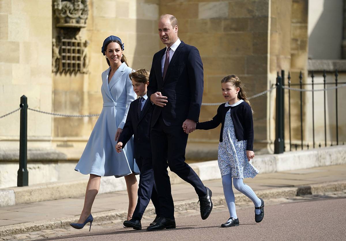 Kate Middleton z rodziną na zamku Windsor w wielkanocną niedzielę / (Fot. Getty Images)