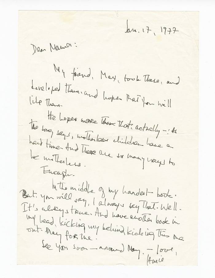 List do matki z 1977 r. / Fot. Kolekcja Smithsonian National Museum of African American History and Culture, podarowany przez The Baldwin Family