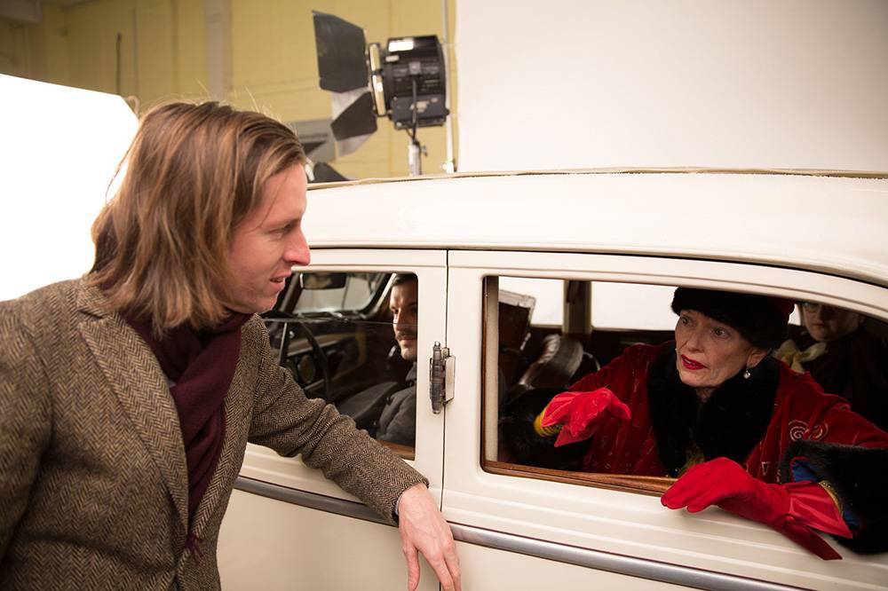 Wes Anderson i Tilda Swinton na planie „Grand Budapest Hotel”