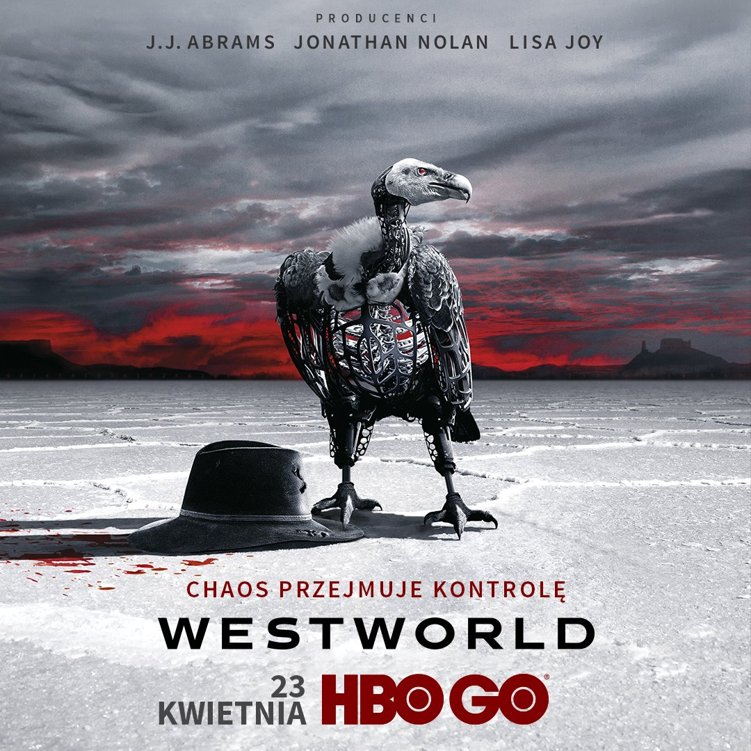 Plakat zapowiadający drugie sezon serialu Westworld (Fot. Materiały prasowe HBO)