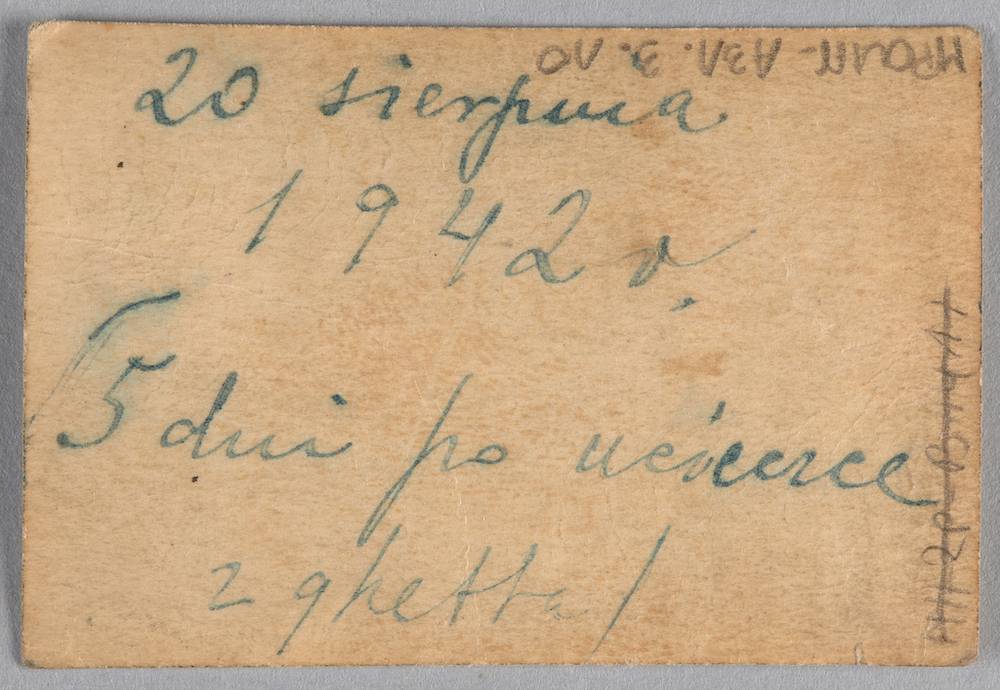 1942 rok, pięć dni po ucieczce z getta (Fot. ARCHIWUM MUZEUM HISTORII ŻYDÓW POLSKICH POLIN)