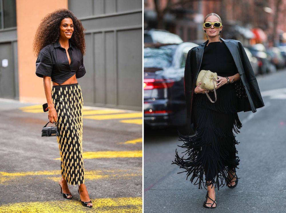 Trend z fashion weeku: Długie letnie spódnice z frędzlami. Dla chętnych: frędzle mogą ozdobić również spódnice midi oraz spódnice mini (Fot. Getty Images)