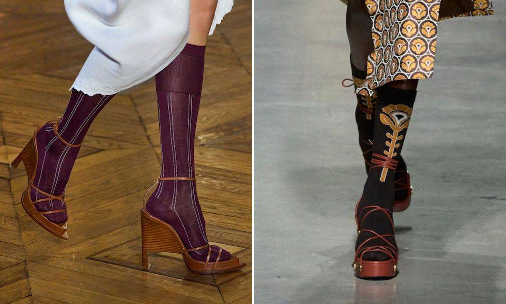 Modne buty damskie na wiosnę 2024 to sandały na platformach. (Fot. Spotlight. Launchmetrics)