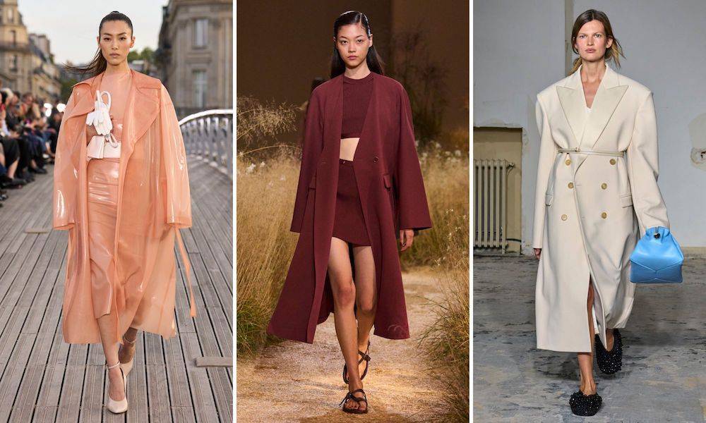Najmodniejsze trendy kolorystyczne: Odcienie beżu na sezon wiosna-lato 2024 (Fot. Spotlight. Launchmetrics / Agencja FREE / Alaia, Hermes, Carven)
