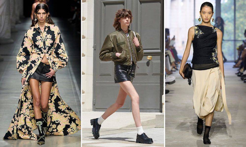 Trendy wiosna-lato: Skarpetki podkręcą każdą stylizację (Fot. Spotlight. Launchmetrics / Agencja FREE / Etro, Celine, Phillip Lim)