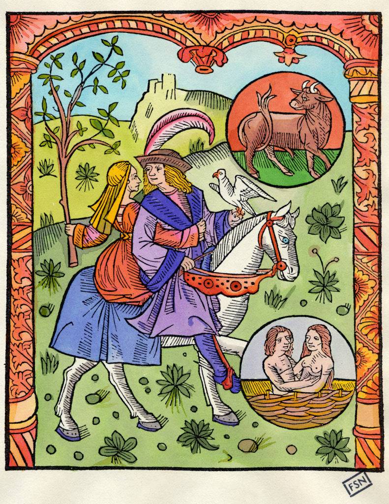 „Le grand Kalendrier Compost et des Bergiers aveq leur Astrology”, 1488 r., Paryż  (Fot. Fototeca Gilardi/Getty Images).