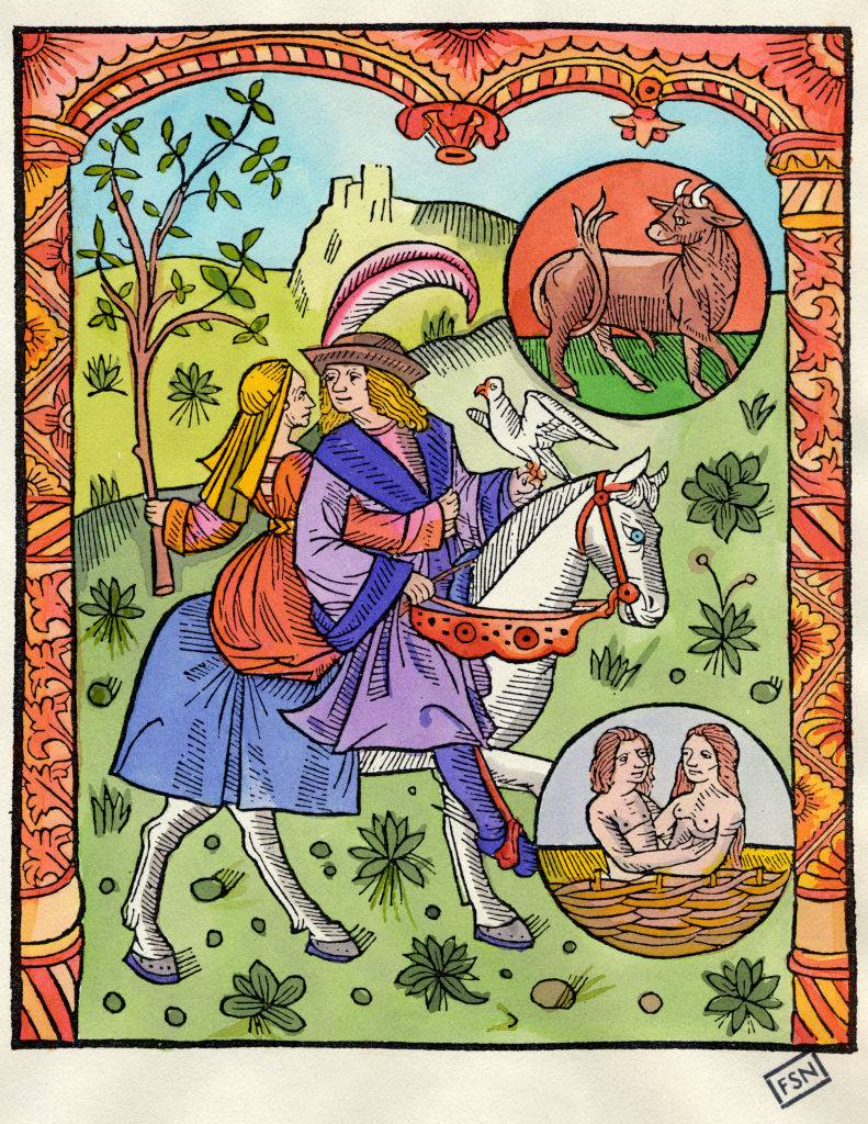 „Le grand Kalendrier Compost et des Bergiers aveq leur Astrology”, 1488 r., Paryż (Fot. Fototeca Gilardi/Getty Images).